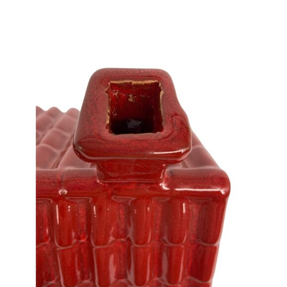 House Ceramic Pottery Redware Votive Candle Lantern Holder - Picture 3 of 9